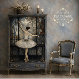 Papel De Seda Bailarina Bailando Luz de Ventana Decoupage Vintag