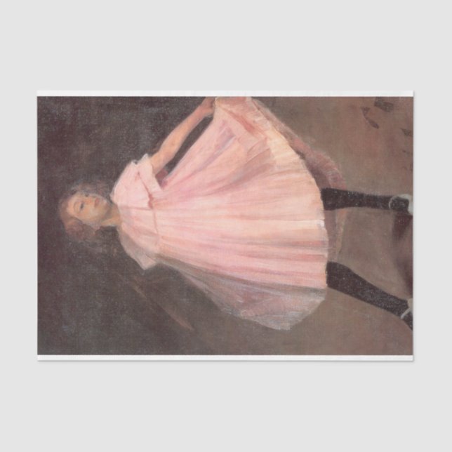 Papel De Seda Bailarina chica con vestido rosa (Anverso)