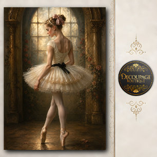Papel De Seda Bailarina con lazo rosa junto a la ventana