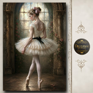 Papel De Seda Bailarina con lazo rosa junto a la ventana