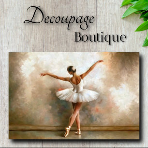 Papel De Seda Bailarina de baile impresionista de marfil Decoupa
