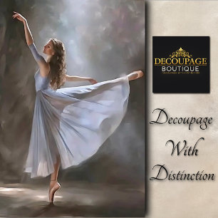 Papel De Seda Bailarina de danza de óleo azul decoupage