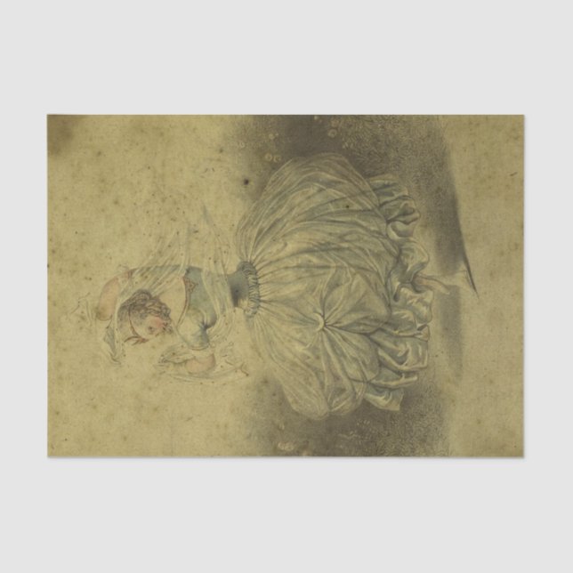 Papel De Seda Bailarina de éfemera de vintage (Anverso)