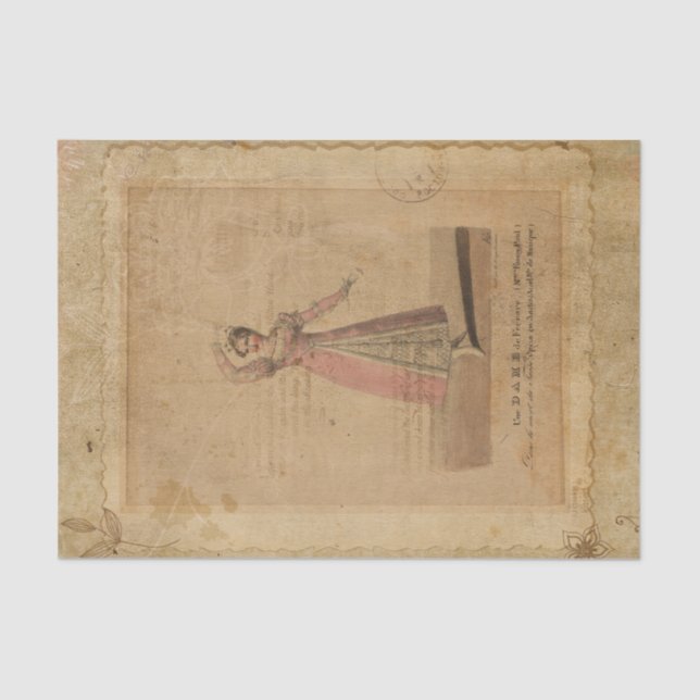 Papel De Seda Bailarina de Efímera Vintage (Anverso)
