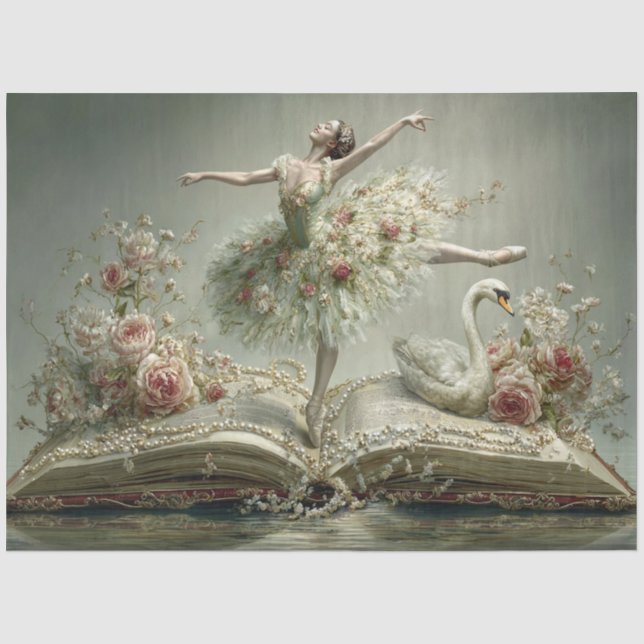 Papel De Seda Bailarina de Érase una Vez con Cisne (Anverso)