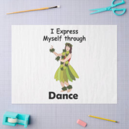 Papel De Seda Bailarina de Hula Expresándose a Través del Baile