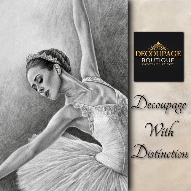 Papel De Seda Bailarina de Lápiz Elegante Decoupage (Elegant Pencil Ballerina Decoupage Tissue Paper)