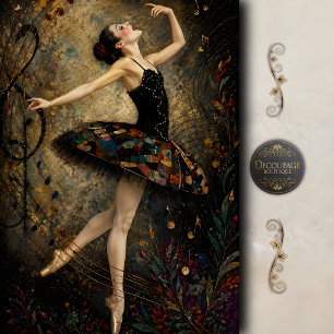 Papel De Seda Bailarina de Melodía de Medianoche Decoupage