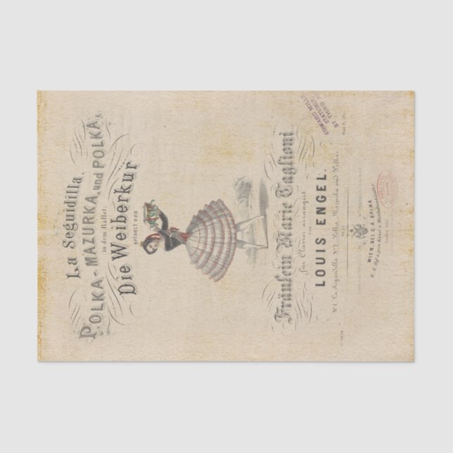 Papel De Seda Bailarina de Polca Vintage (Anverso)