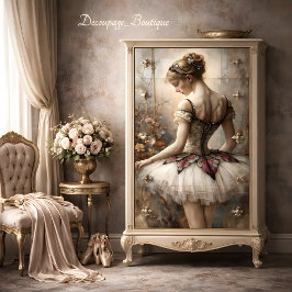 Papel De Seda Bailarina de Rosa Vintage Arte Decoupage