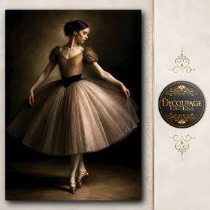 Papel De Seda Bailarina de Tutú de Bronce Arte Fino