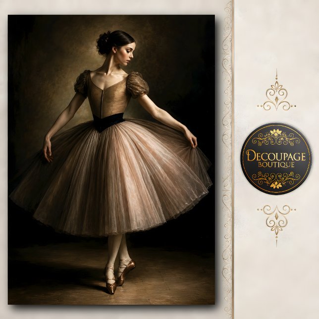 Papel De Seda Bailarina de Tutú de Bronce Arte Fino (Bronze Tutu Ballerina Fine Art Tissue Paper)