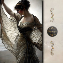 Papel De Seda Bailarina de viento costero en descomposición de t