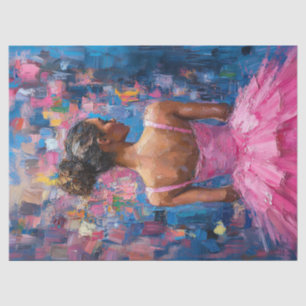 Papel De Seda Bailarina en un Tutú Rosa Caliente Pintura Decoupa