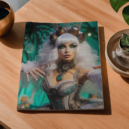 Papel De Seda Bailarina futurista victoriana steampunk verde