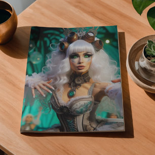 Papel De Seda Bailarina futurista victoriana steampunk verde