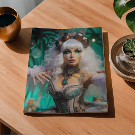 Papel De Seda Bailarina futurista victoriana steampunk verde