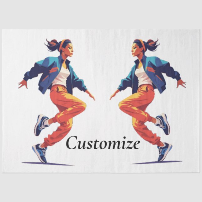 Papel De Seda Bailarina Hip Hop Thunder_Cove (Anverso)