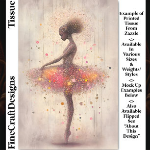 Papel De Seda Bailarina Moderna, Brillo Y Puntos DN4L Decoupage