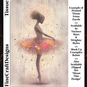 Papel De Seda Bailarina Moderna, Brillo y Puntos DN4R Decoupage