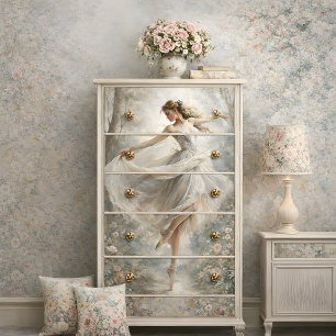 Papel De Seda Bailarina Romántica Bosque Decoupage