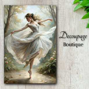 Papel De Seda Bailarina Romántica Bosque Decoupage