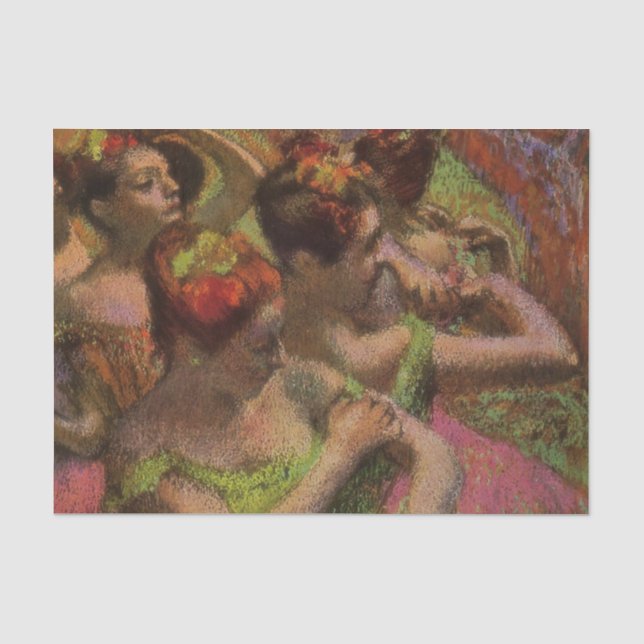 Papel De Seda Bailarinas Ajustando sus Vestidos (Edgar Degas) (Anverso)