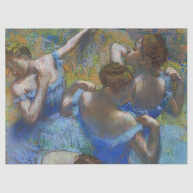 Papel De Seda Bailarinas azules, arte degas (Anverso)