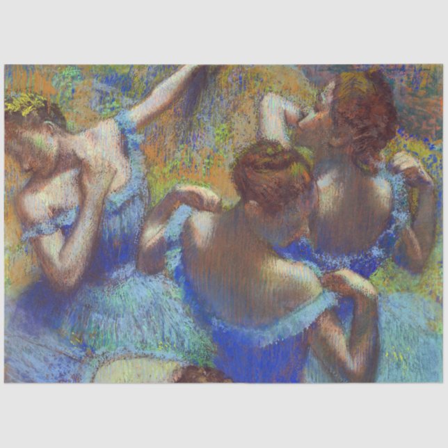 Papel De Seda Bailarinas en azul, Edgar Degas (Anverso)