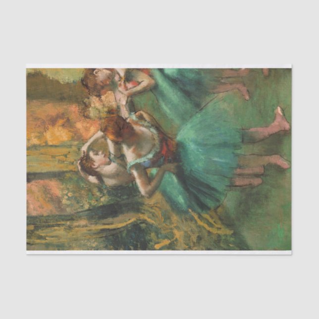 Papel De Seda Bailarinas, rosa y verde por Degas, arte (Anverso)