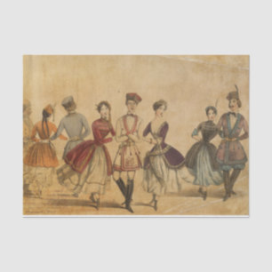 Papel De Seda Bailarines de época Ephemera