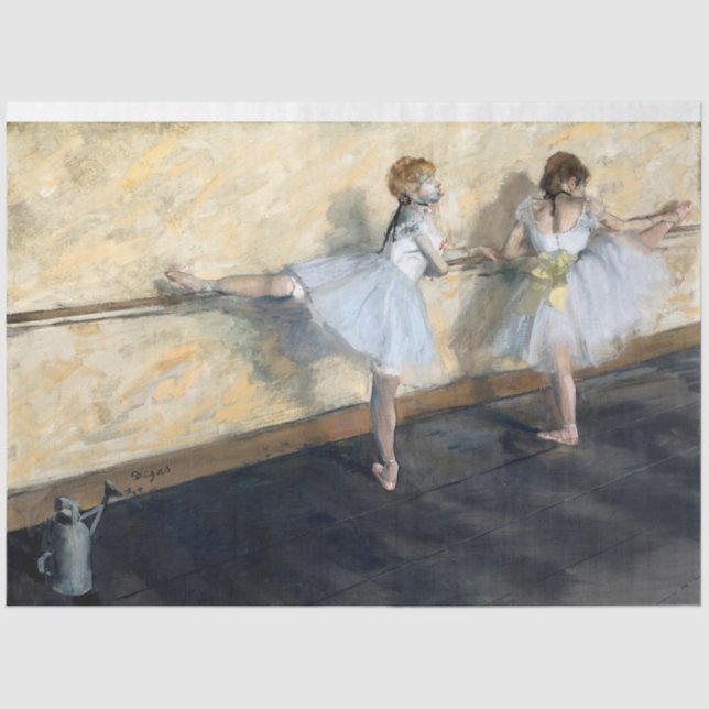 Papel De Seda Bailarines practicando en el Barre, Edgar Degas (Anverso)