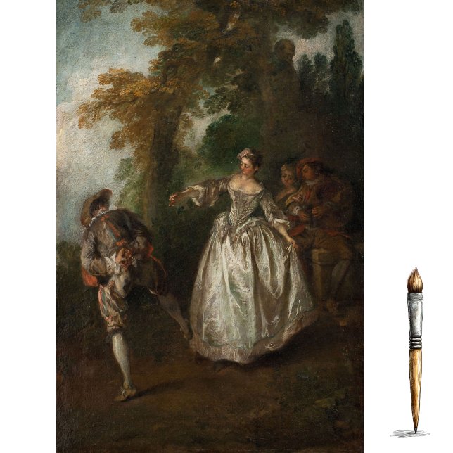 Papel De Seda Baile al aire libre por Nicolas Lancret (Subido por el creador)