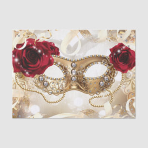 Papel De Seda Baile de Disfraz de Cumpleaños Cream Gold