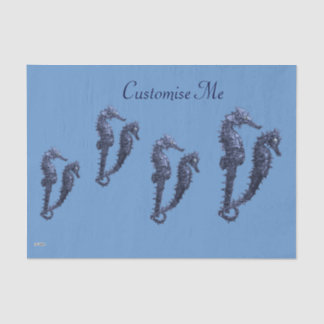 Papel De Seda Baile De Los Caballos De Mar (Azul)