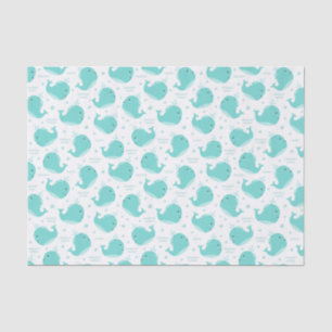 Papel De Seda Bajo el mar ballenas azules nadando y divirtiéndos