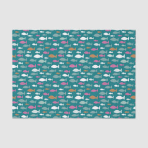 Papel De Seda Bajo el patrón de peces de los niños del mar