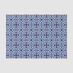 Papel De Seda Baldosa azul portuguesa