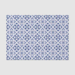 Papel De Seda Baldosa azul portuguesa