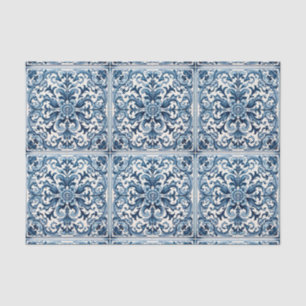 Papel De Seda Baldosa azul portuguesa