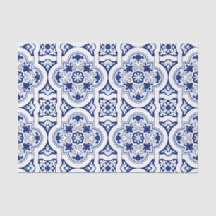 Papel De Seda Baldosa azul portuguesa