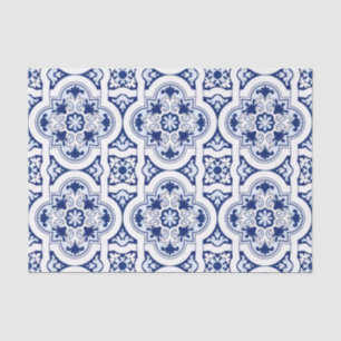 Papel De Seda Baldosa azul portuguesa
