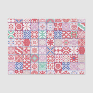 Papel De Seda Baldosa roja marroquí