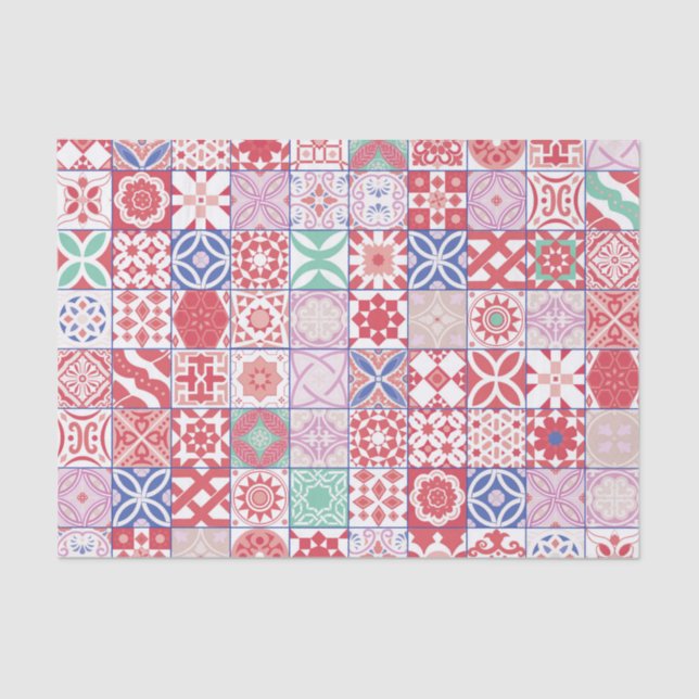 Papel De Seda Baldosa roja marroquí (Anverso)