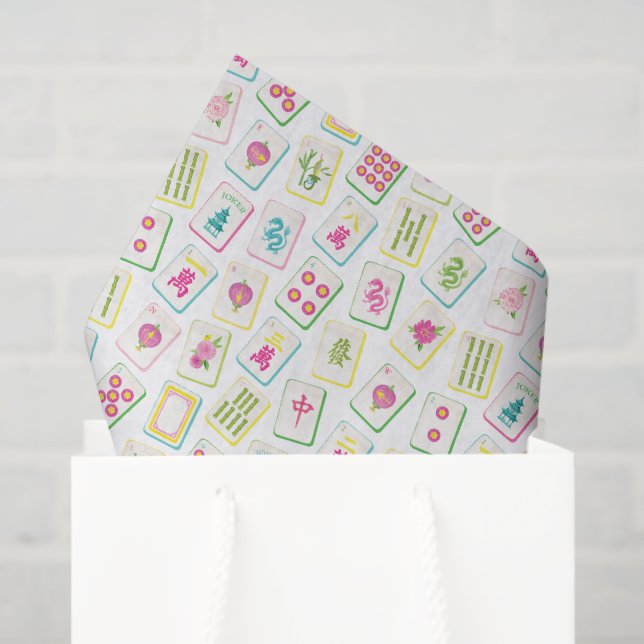 Papel De Seda Baldosas de colores vivos Mahjong (Bolsa de regalo)