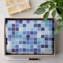 Baldosas de piscina, mosaicos azules, patrón geomé