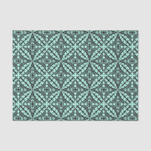 Papel De Seda Baldosas marroquíes - azul acuático y negro