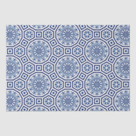 Papel De Seda Baldosas marroquíes,azulejos azules,Impresión de t