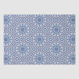 Papel De Seda Baldosas marroquíes,azulejos azules,Impresión de t