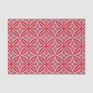 Papel De Seda Baldosas marroquíes - rojo oscuro y blanco